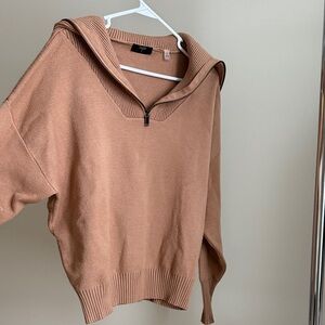 T Tahiri Tan Half-Zip Sweater